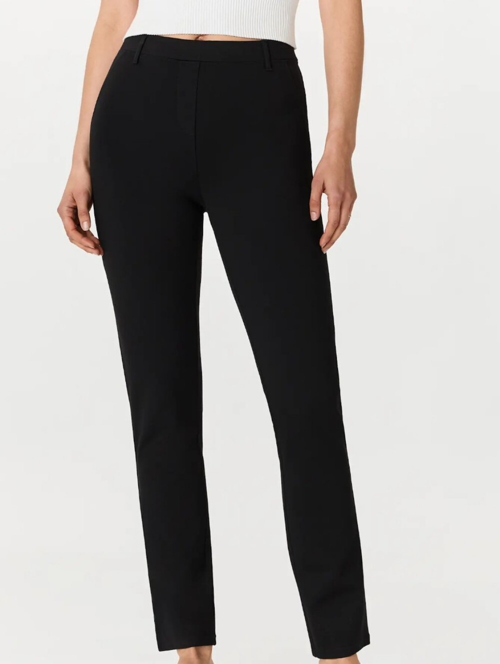 Womens Dalia Black Pull On Stretch Slim Ankle Pants - Size 8 Good Condition
